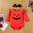 thumbnail image 3 of Ensemble Trois Pièces Robe Imprimée Pumpkin Smiley pour Filles Halloween m, 3 of 5
