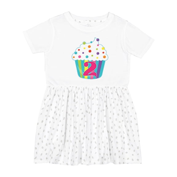 Inktastic 2nd Birthday Cupcake Girls Toddler Dress