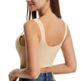 thumbnail image 5 of Sngxgn Sports Bras Padded Cropped Bras for Yoga Workout Fitness Low Impact(Beige,XL), 5 of 6