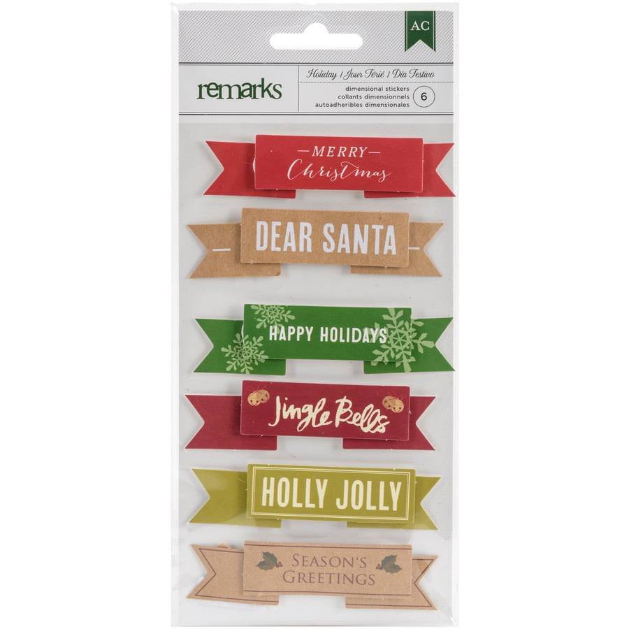 Holiday Remarks Layered Stickers, Merry Christmas