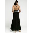 thumbnail image 1 of ABPHQTO Vestido largo de gasa de encaje sin espalda entrecruzado negro para mujer, 1 of 5