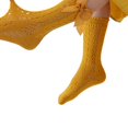 thumbnail image 3 of Faithtur Toddler Girls Summer Mesh Socks Solid Color Mid Tube Breathable Hollow Bows Princess Socks, 3 of 8