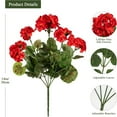 thumbnail image 3 of AFQH Artificial Geraniums for Outdoor 14 In Artificial Flowers 3 Bundles Silk Flowers, 3 of 10