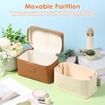 thumbnail image 5 of Grusce Makeup Bag, Vanity Case for Women, PU and Polyester Vanity Bag, Travel Toiletry Bags Makeup Organizer with Removable Divider for Daily Use, 5 of 11