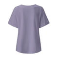 thumbnail image 3 of Gibobby Playera de Manga Corta con Cuello Redondo Nueva camiseta algodón informal con estampado Retro literario y artístico elegante para mujer(Morado,M), 3 of 4