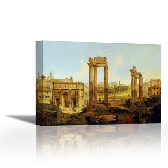 The Forum, Rome - Contemporary Fine Art Giclee on Canvas Gallery Wrap - wall décor - Art painting - 27 x 19 Inch - Ready to Hang