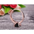 thumbnail image 5 of Cushion Cut 2.05 Carat Black Diamond Moissanite Engagement Ring Promise Ring 10k Rose Gold Stacking Band Art Deco Anniversary Gift, 5 of 8
