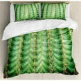 thumbnail image 3 of Cactus Duvet Cover Set Twin Size, Photo of Cactus with Spikes Plant Flower Fruit from Close Zoom Shoot with Spikes Print, Decorative 2 Piece Bedding Set with 1 Pillow Sham, Green, by Ambesonne, 3 of 3