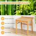 thumbnail image 5 of Costway Bamboo Vanity Stool Rattan Top Ottoman Footrest for Living Room Bedroom Natural, 5 of 9