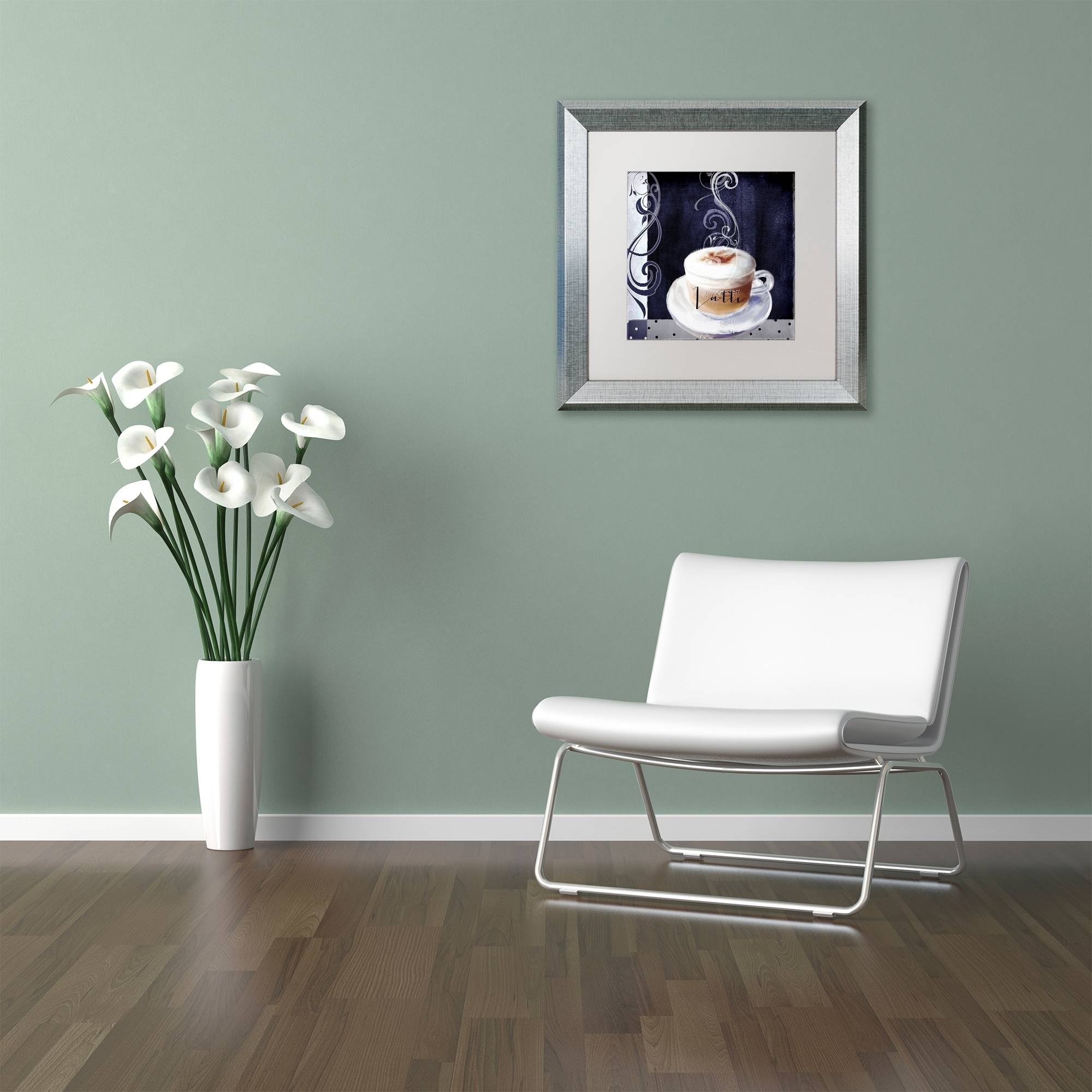 Trademark Fine Art "Cafe Blue II" Canvas Art by Color Bakery White Matte, Silver Frame