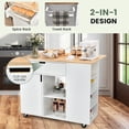 thumbnail image 4 of LOKO Kitchen Island with Drop Leaf, Rolling Kitchen Storage Cart with Drawer, Cabinet, 6 Open Shelves, Spice Rack & Towel Bar, Rolling Kitchen Island with Storage & Lockable Wheels (White), 4 of 14