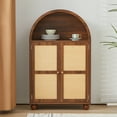 thumbnail image 4 of Wirrytor Arched Kitchen Storage Cabinet, Sideboard Buffet Cabinet with 2-Tier and 2 Doors, Walnut Sideboard, Kitchen Pantry Cabinet, Wooden Storage Cabinet for Living Room, 4 of 8