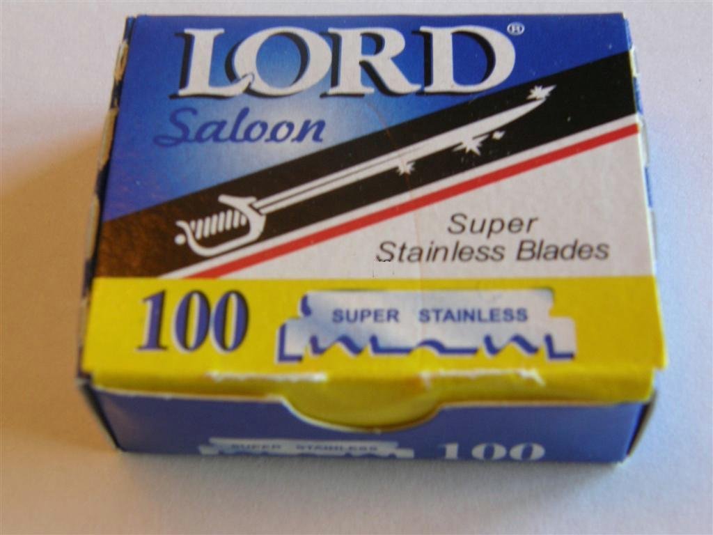 100 LORD Razor Blades Super Stainless Single edge for Barbers, 100