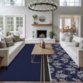 thumbnail image 3 of Boho Navy Blue Flower Area Rugs 5'x8', Washable Small Throw Rugs for Classroom Bedroom, Abstract Bohemia Pesley Floral Indoor Outdoor Rug Non-Slip Low Pile Carpet Runner Reversible Floor Mats, 3 of 8