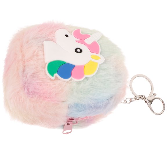 PAMINGONO 1Pcs Cute Coin Purse for Women Plush Keychain Wallet in Unicorn Shape