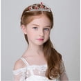 thumbnail image 3 of LAICAIW Red Gems Rhinestone Tiara for Little Kid Big Kid Girl Prom Birthday Prinecess Party, 3 of 6