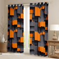thumbnail image 2 of Homewish Chic Orange Square Black Out Curtains for Adult, Futuristic Abstract Ombre Curtains Pack of 2 (42x63 Each), Modern Fashion Bedroom Curtains, Black Out Curtains Room Decor, 2 of 6