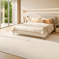 thumbnail image 3 of UNTIMATY 8'x10' Area Rugs for Living Room, Arch Pattern Low Pile Textured Rugs Carpets, Washable Modern Rug for Living Room Bedroom Dining Room, Beige, 3 of 12