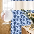 thumbnail image 3 of No Hook Shower Curtain, Monstera Leaves Shower Curtains for Bathroom with See Through Top Window, Summer Rustic Pastoral Palm Leaf Blue Waterproof & Washable Bath Curtain Stand Up Stall 36"x72", 3 of 8