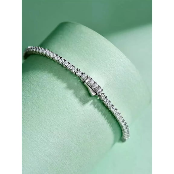 4MM Lab Created Diamond Women"s Tennis Bracelet 8Ct Round Cut 14K White Gold Plated