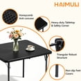 thumbnail image 4 of 36" Square Folding Table with Handle, 400lbs Weight Capacity Foldable Table with HDPE Tabletop & Heavy-Duty Steel Legs, Large Portable Picnic Table for Indoor Outdoor, Black, 4 of 9