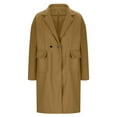 thumbnail image 6 of RYRJJ Women's Wool Peacoat Oversized Notch Lapel Collar Double Breasted Long Trench Overcoat Winter Warm Coats with Pockets(Brown,XXL), 6 of 9