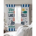 thumbnail image 3 of Vintage Art Blackout Curtains 63 Inches Long, Funny Words Blue Striped Wooden Retro Art Thermal Insulated Black Out Curtains, Darkening Window Curtain Drapes for Bedroom Living Room 42"x63" 2 Panels, 3 of 9