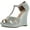 Silver, variant on De Blossom Womens Dressy Glitter Rhinestone T Strap Platform Wedge Sandal Aalle-2