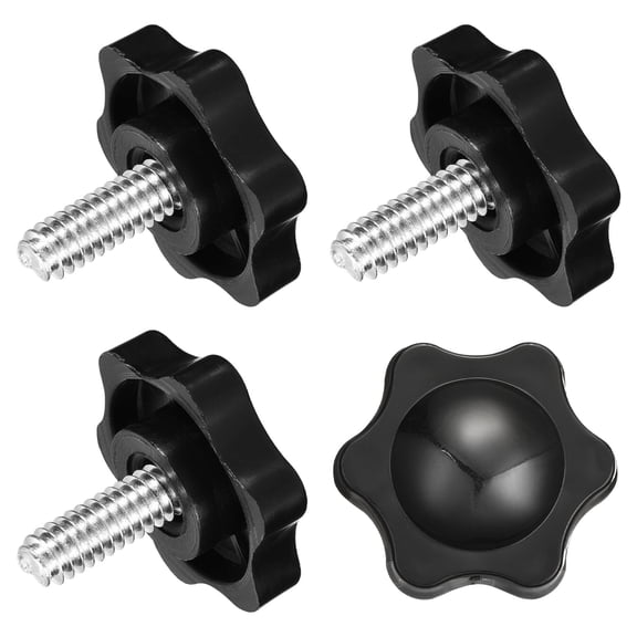 Uxcell 4Pack Clamping Screw Knob, M6 x 16mm Hex Shaped Star Knob for Umbrella Base Mechanical Furniture, 25mm Dia
