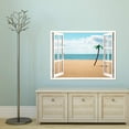 thumbnail image 3 of IDEA4WALL Wall Murals Fake White Window with A Tree on the Beach Removable Wallpaper Peel and Stick Wall Stickers - 36x48 inches, 3 of 4