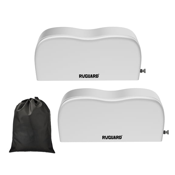 RVGUARD RV Tire Covers, Dual Axle Wheel Cover (2 Pack) Fits 30"-33" Diameter Tires, Waterproof Anti-UV 420D Oxford Silver Dual Tire Covers RV Accessories for RV/Truck/Trailer
