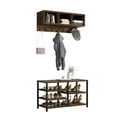 UBesGoo 5Tier Shoe Rack Bench with Coat Rack and 7 Hooks, Entryway Hall Tree with Storage Bench