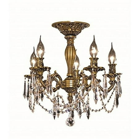 

Rosalia 5 light French Gold Flush Mount Clear Royal Cut Crystal