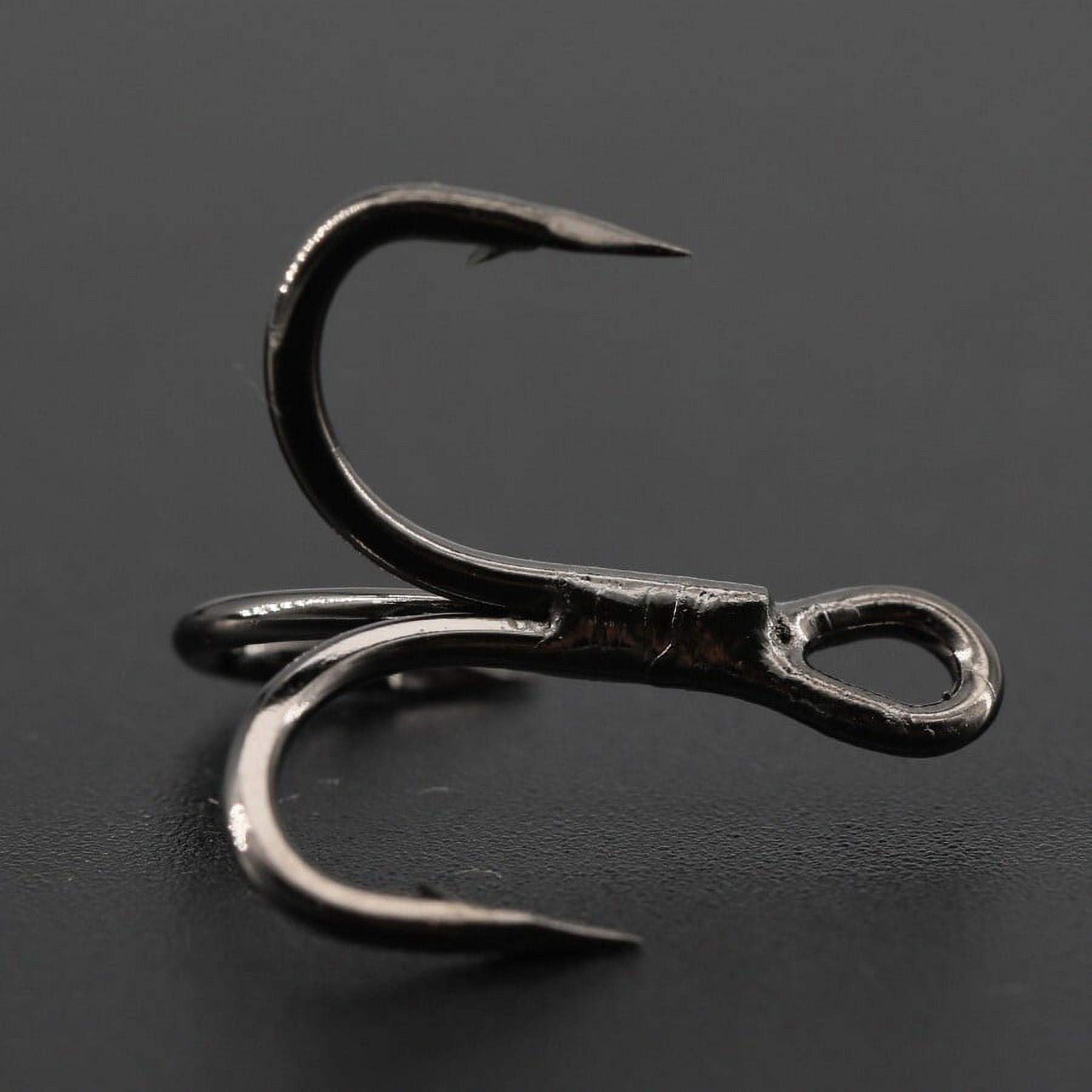50PCS 6x Strong Fishing Hooks Treble Hooks for Hook Upgrade Cutting Blade Short Shank