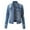 Blue, variant on Bmisegm Women Casual Fashion Denim Jacket Long Jean Coat Bead Outwear Overcoat Womens Denim Jacket Light blue L