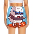 thumbnail image 4 of Uemuo Sushi Salmon Surfing Pattern Women's Athletic Shorts High Waisted Running Shorts with Liner Pockets Gym Elastic Workout Shorts-X-Large, 4 of 9