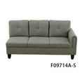 thumbnail image 5 of Hommoo Modern Flannel Living Room Furniture Sets Sectional Couches and Sofas, L-Shaped Sectional Couch Sofa, Grey(No Ottoman), 5 of 8