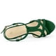 thumbnail image 4 of Sandalias de Tacón de Aguja con plataforma y correa en T Allegra K Verde 41, 4 of 6