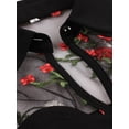 thumbnail image 4 of Liacowi Women Midi Dress Long Flare Sleeve Flower Embroidery Mesh See-Through A-line Dress Swing Pleated Cocktail Dresses Fall Casual Party Dress, 4 of 8