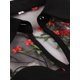 thumbnail image 4 of Vestido de Midi femenino bordado con flores, malla transparente, manga de trompeta larga, vestido con letra a, 4 of 4