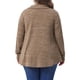 thumbnail image 3 of Sudadera de mujer de talla grande Agnes Orinda, con cuello de cowl, mangas largas, bolsillos, blusa tunic casual con decoración de botones 1X marrón, 3 of 6