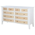 thumbnail image 3 of Heo Wide Dresser, 10 Drawers, Rattan Woven Curved Front, White Wood, 3 of 5