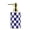 Blue And White, variant on Checkerboard Ceramic Soap Dispenser with Golden Pump for Bathroom and Kitchen