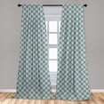 thumbnail image 5 of Ambesonne Mandala Curtains, Curvy Floral Motifs, Pair of 28"x63", Reseda Green Pale Blue, 5 of 5