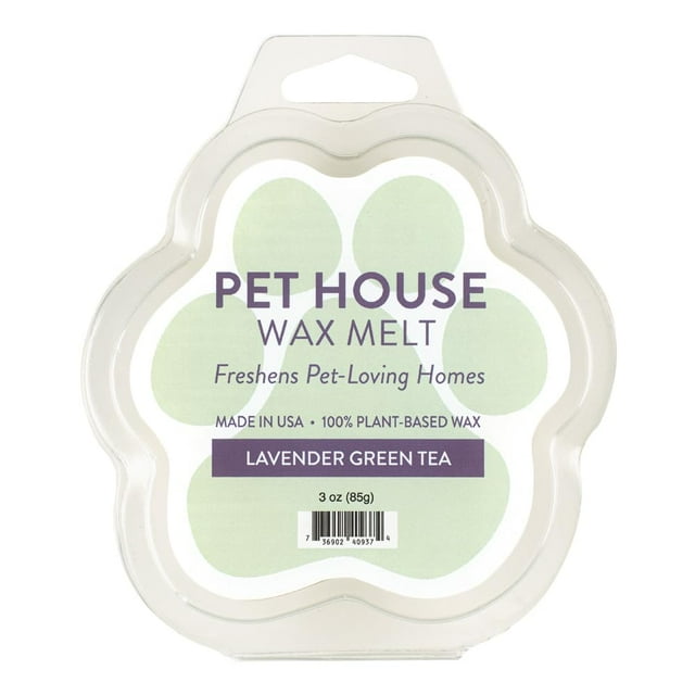 One Fur All Pet House cera derretida – té verde lavanda paquete de 2 – cera derretida para eliminar olores de mascotas