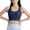 Blue, variant on Racerback Sports Bra for Women Scoop Neck Breathable Full Coverage Yoga Fitness Tank Top Wireless Workout Gym Comfortable Bra Brown S