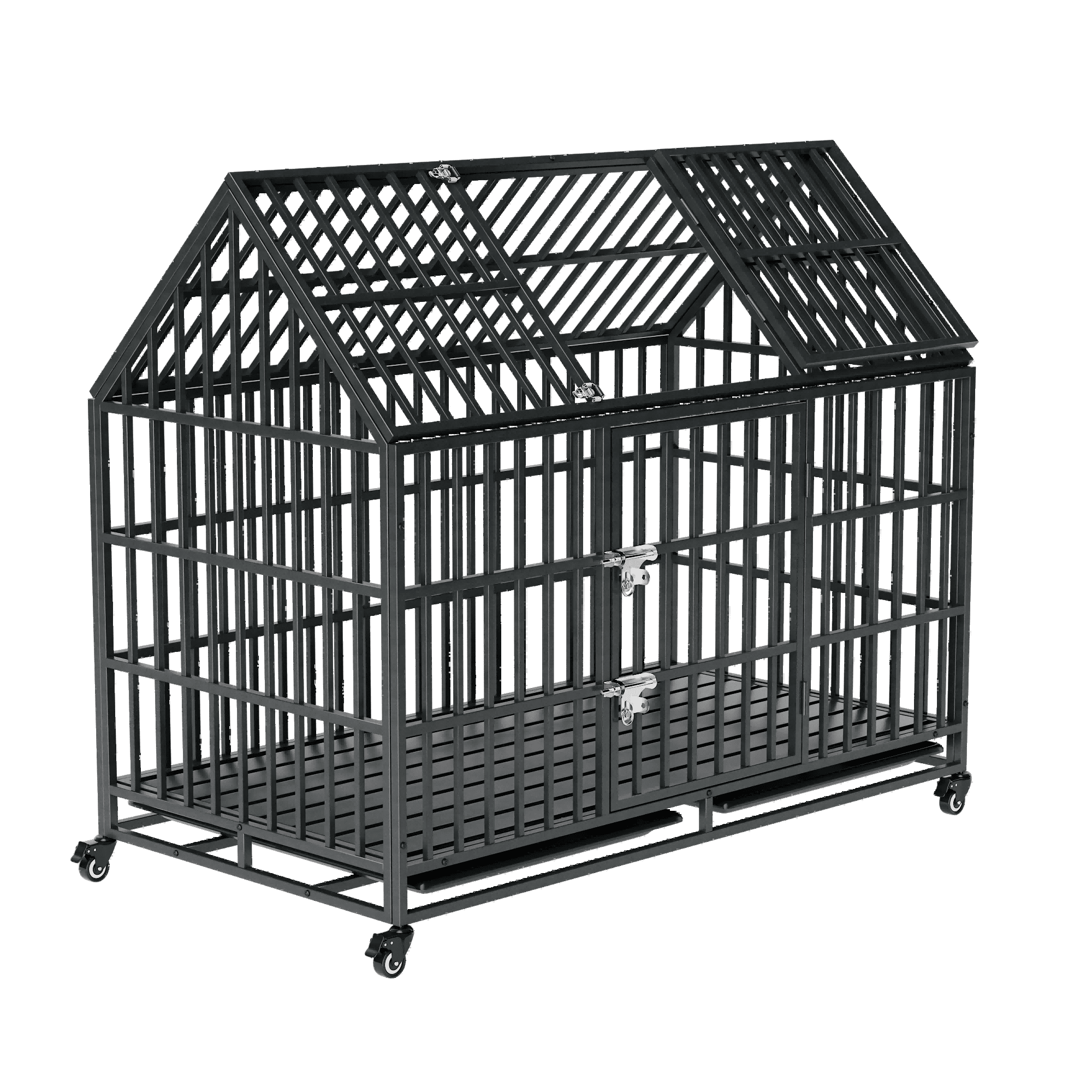 52 Inches Heavy Duty Dog Crate with Roof Top