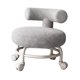 thumbnail image 4 of Silla giratoria y móvil, asiento bajo con ruedas, taburete resistente con asiento acolchado. Gris, 4 of 9