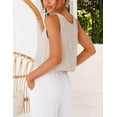 thumbnail image 6 of Womens V Neck Sleeveless Linen Tank Top for Spring Summer Casual Daily Wear, 6 of 9