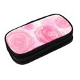 thumbnail image 3 of XMXY Pink Watercolor Roses Large Capacity Pencil Case, Portable Pencil Bags with Compartments Zipper Black, 3 of 7